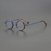 Denver Acetate Glasses Frame Round Frames Southood Leopard Blue